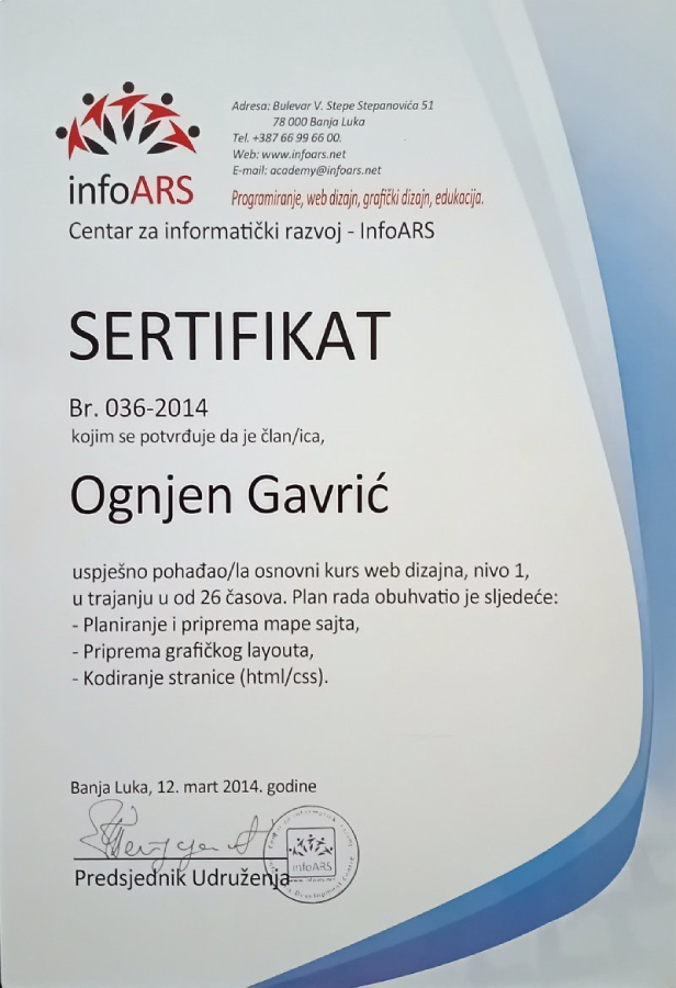 certificate